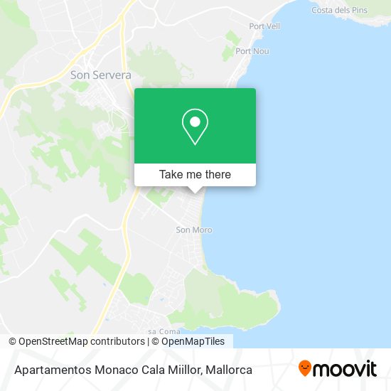 mapa Apartamentos Monaco Cala Miillor