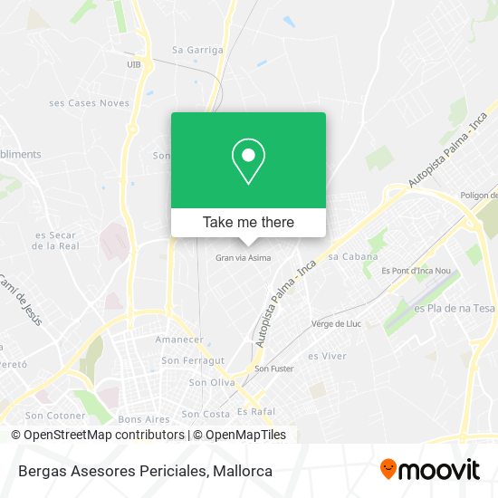 Bergas Asesores Periciales map