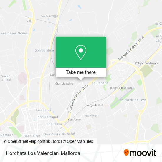 Horchata Los Valencian map