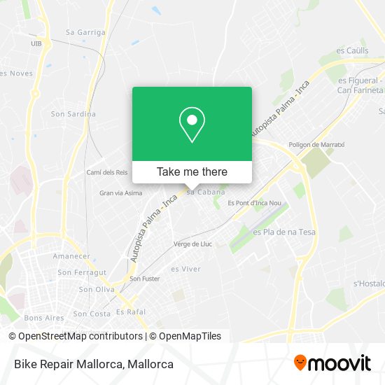 mapa Bike Repair Mallorca