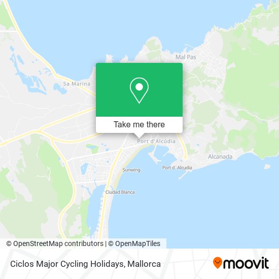 mapa Ciclos Major Cycling Holidays