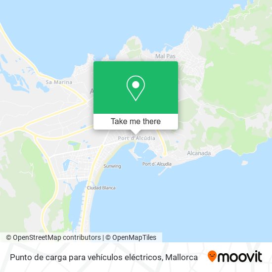 mapa Punto de carga para vehículos eléctricos