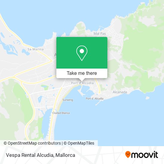 mapa Vespa Rental Alcudia