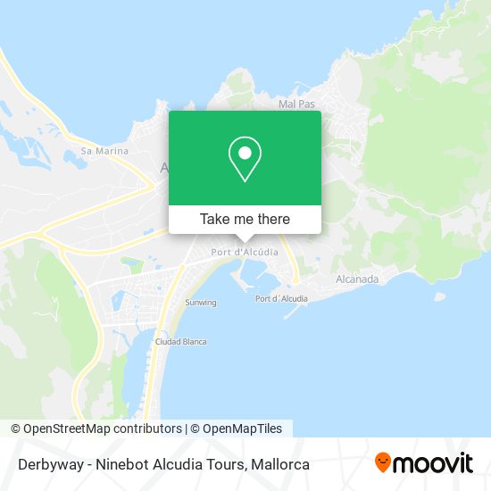 mapa Derbyway - Ninebot Alcudia Tours