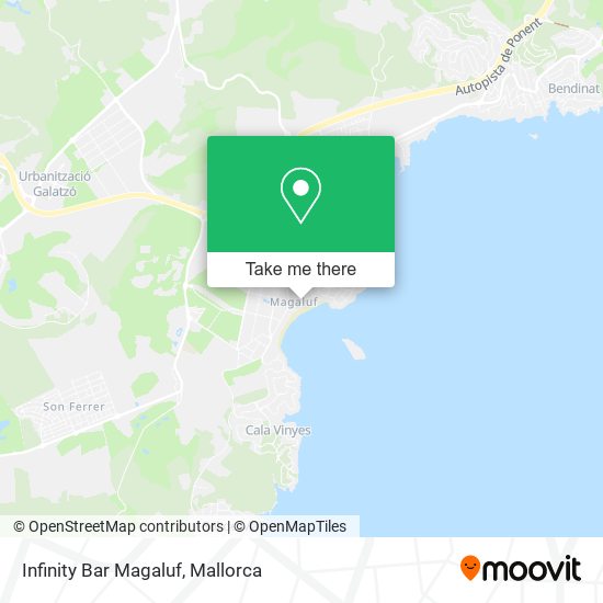 Infinity Bar Magaluf map