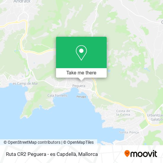 Ruta CR2 Peguera - es Capdellà map