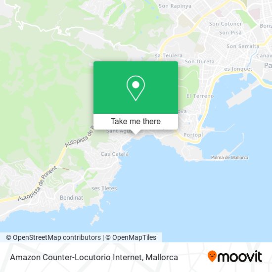 mapa Amazon Counter-Locutorio Internet