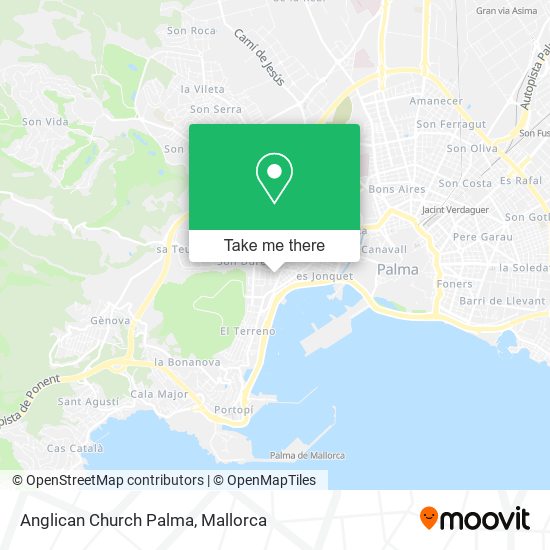 Anglican Church Palma map