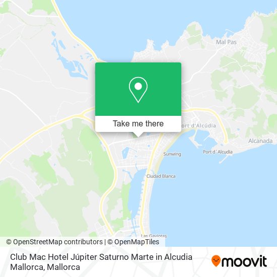 mapa Club Mac Hotel Júpiter Saturno Marte in Alcudia Mallorca