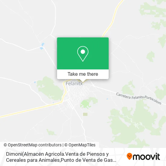 mapa Dimoni(Almacén Agricola.Venta de Piensos y Cereales para Animales,Punto de Venta de Gas Butano.)