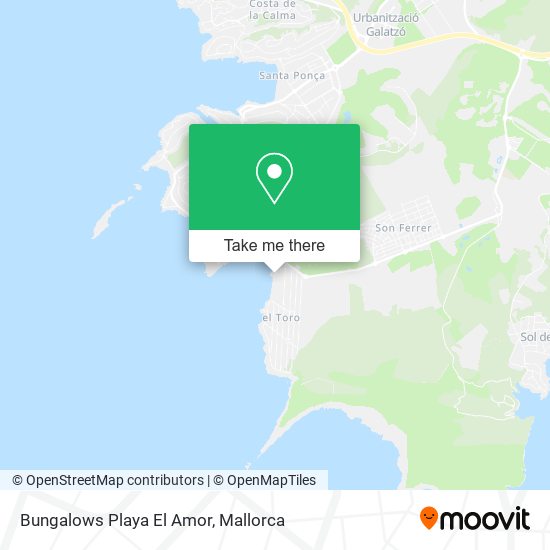 Bungalows Playa El Amor map