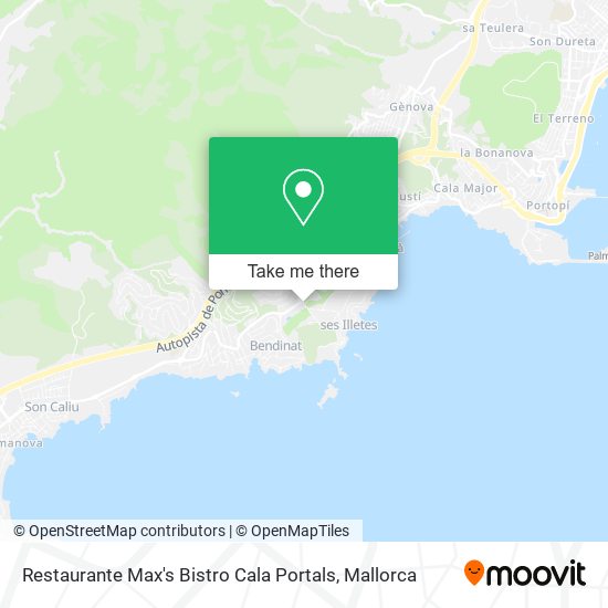 Restaurante Max's Bistro Cala Portals map
