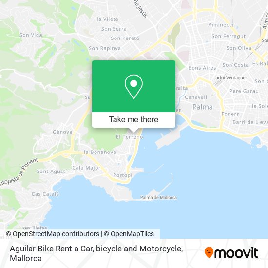 Aguilar Bike Rent a Car, bicycle and Motorcycle map