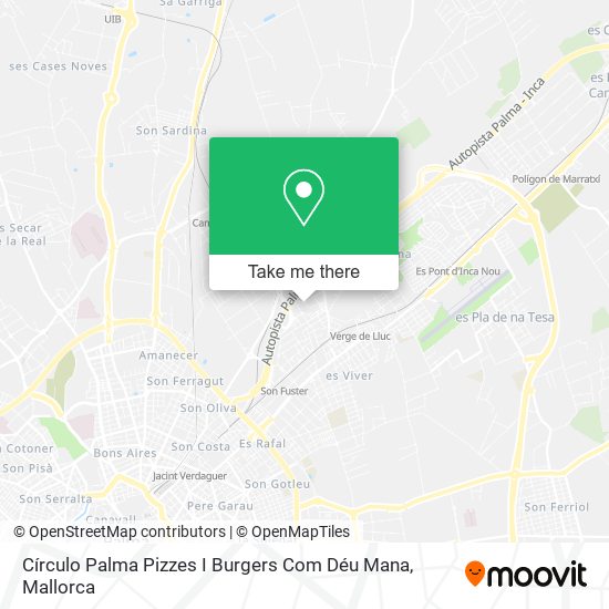 mapa Círculo Palma Pizzes I Burgers Com Déu Mana