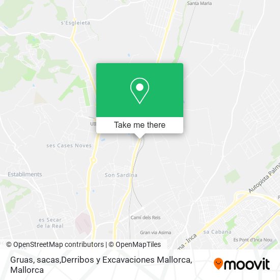 Gruas, sacas,Derribos y Excavaciones Mallorca map