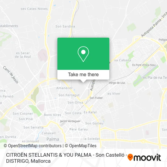 CITROËN STELLANTIS & YOU PALMA - Son Castelló - DISTRIGO map
