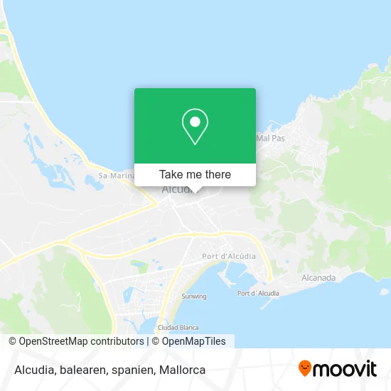 Alcudia, balearen, spanien map