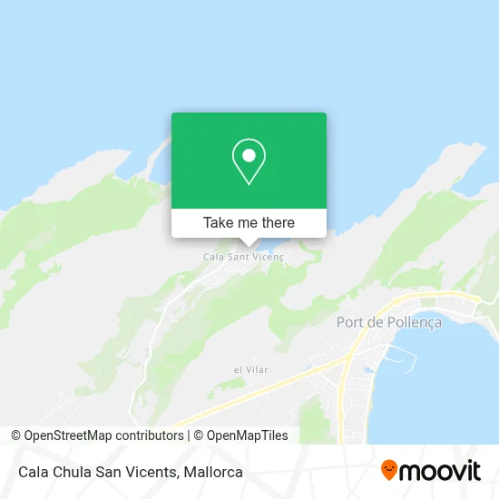 Cala Chula San Vicents map