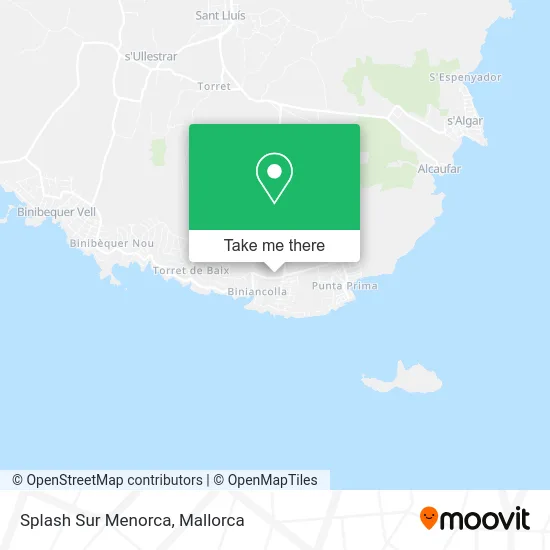 Splash Sur Menorca map