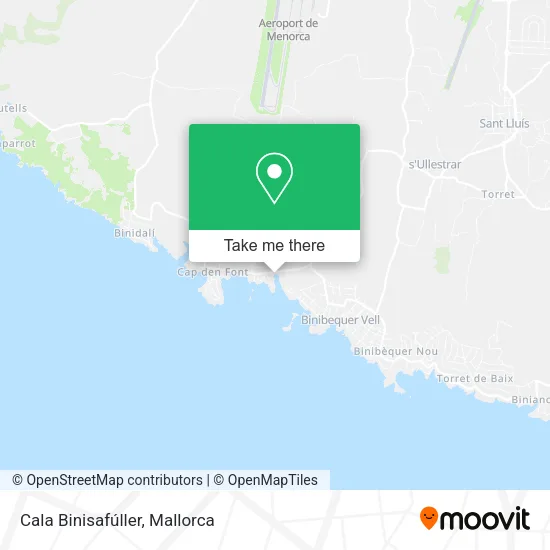 Cala Binisafúller map