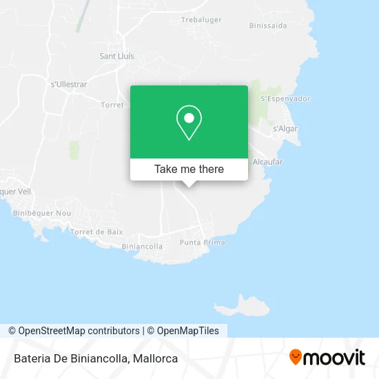 Bateria De Biniancolla map
