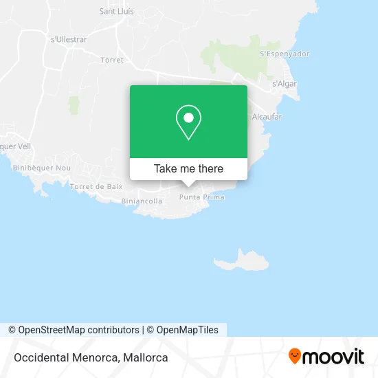 mapa Occidental Menorca