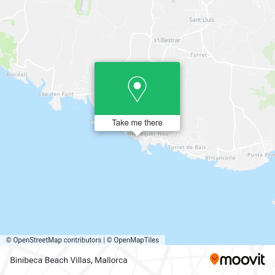 Binibeca Beach Villas map