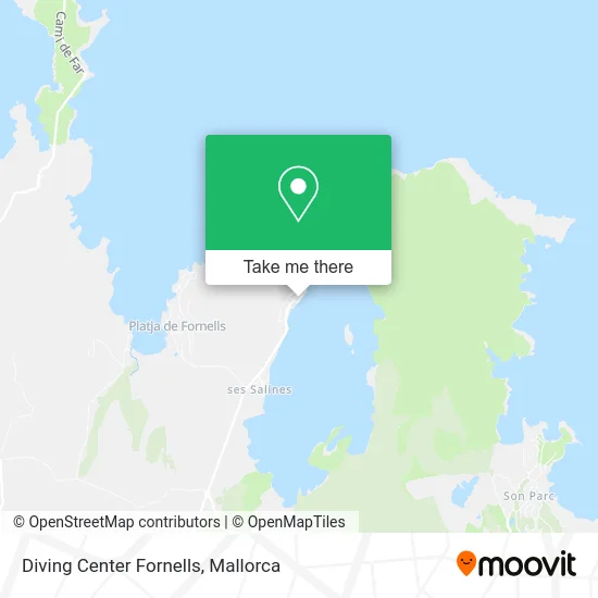 Diving Center Fornells map