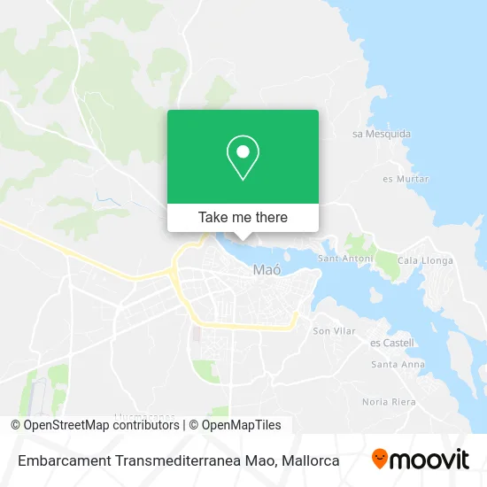 Embarcament Transmediterranea Mao map