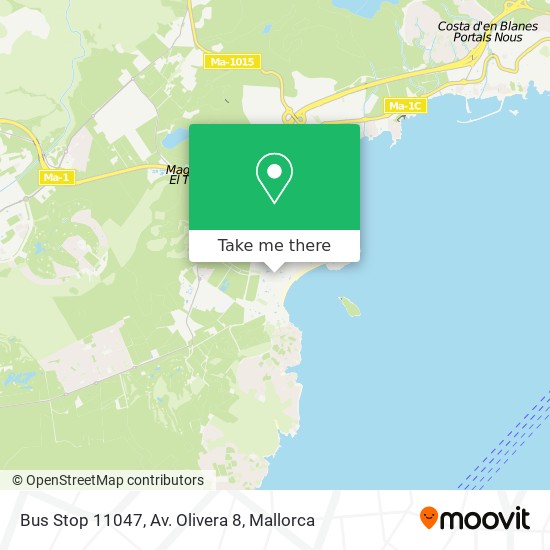 mapa Bus Stop 11047, Av. Olivera 8