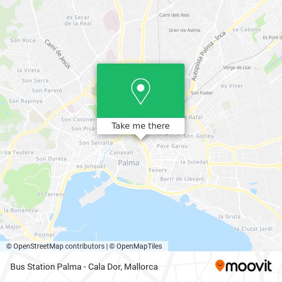 Bus Station Palma - Cala Dor map