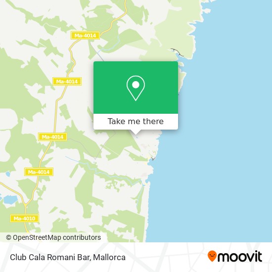 Club Cala Romani Bar map