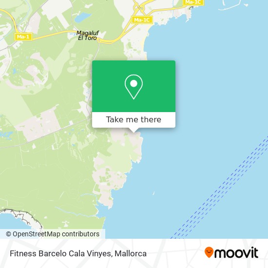 Fitness Barcelo Cala Vinyes map