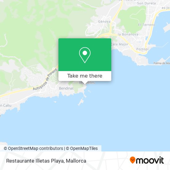 mapa Restaurante Illetas Playa