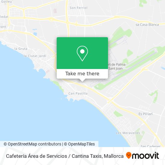 mapa Cafetería Área de Servicios / Cantina Taxis