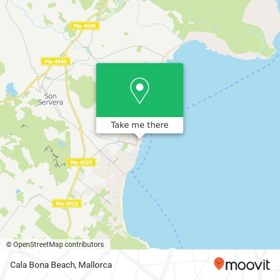 mapa Cala Bona Beach