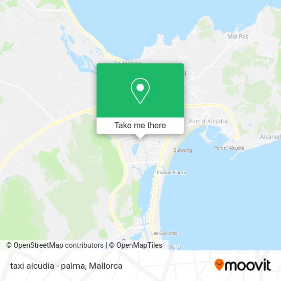 taxi alcudia - palma map
