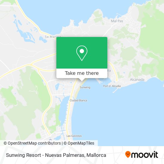 Sunwing Resort - Nuevas Palmeras map