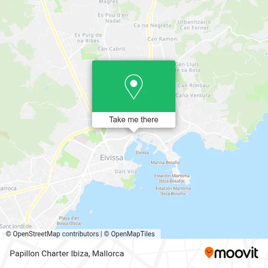 Papillon Charter Ibiza map