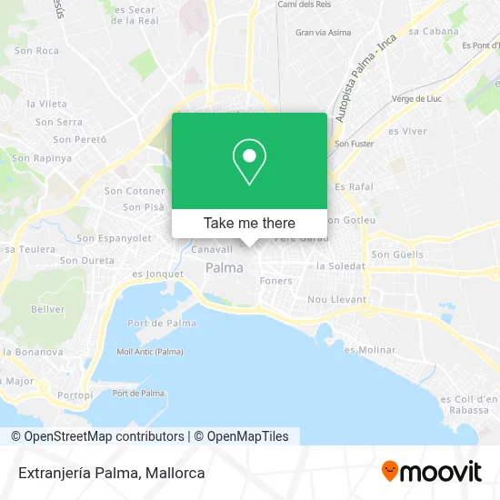 Extranjería Palma map