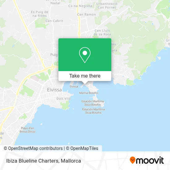 Ibiza Blueline Charters map