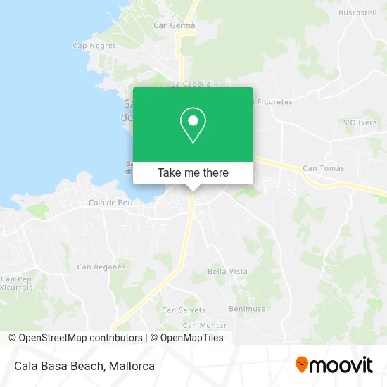 Cala Basa Beach map