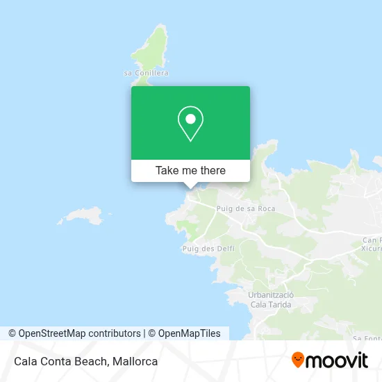 Cala Conta Beach map