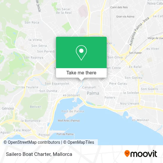 Sailero Boat Charter map