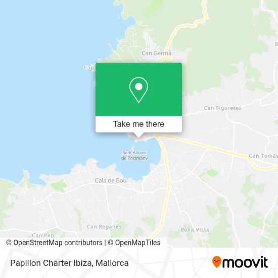 Papillon Charter Ibiza map