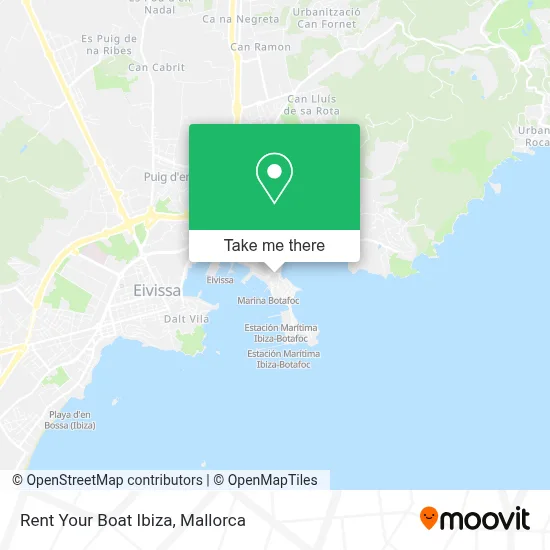 Rent Your Boat Ibiza map