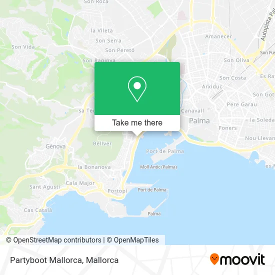 Partyboot Mallorca map