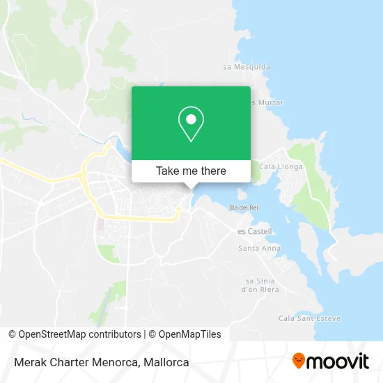 Merak Charter Menorca map