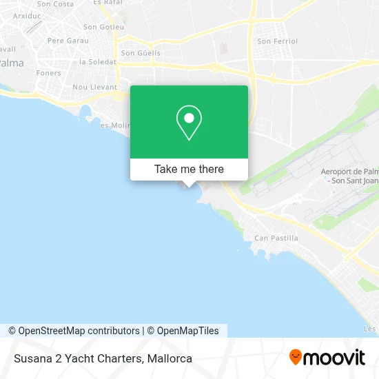 Susana 2 Yacht Charters map