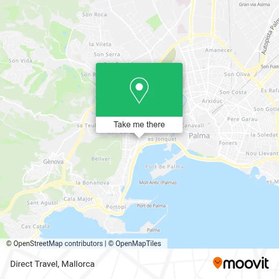 Direct Travel map